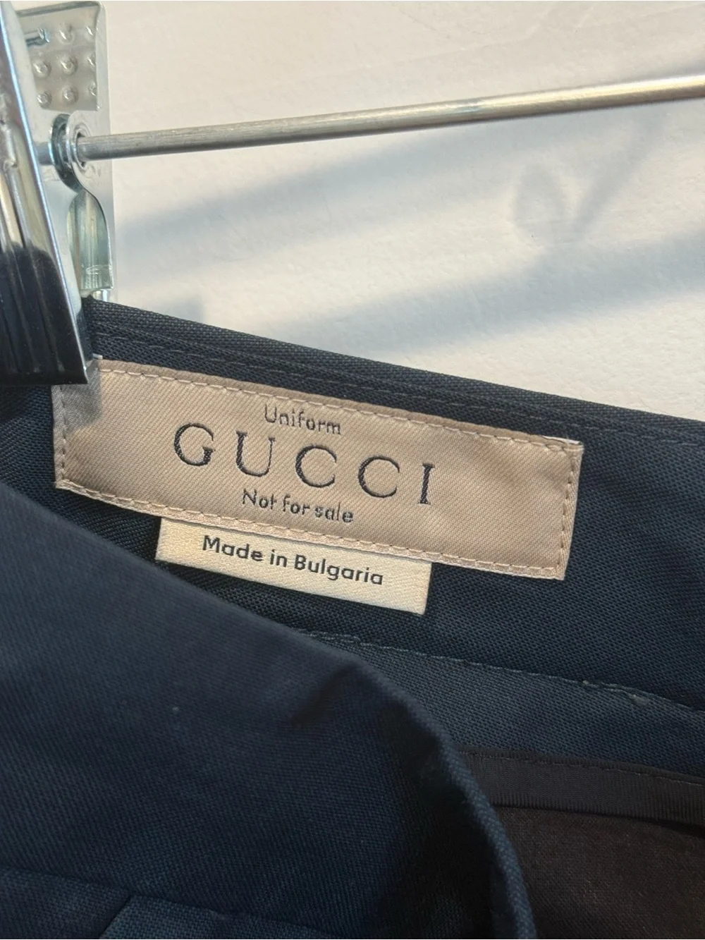Gucci Uniform Men’s Wool Mohair Dress Trousers Navy Made in Bulgaria IT 44